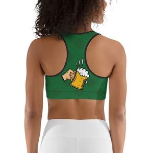 FiercePulse Cheers Green Sports Bra